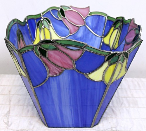 Vtg tiffany style stained - tiffany,