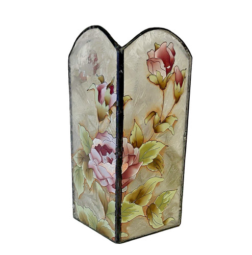 Vtg stained glass - stained, rose